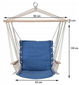 Comfortable függeszthető fotel, kék, 100x 53 cm