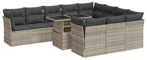 VidaXL Polyrattan Kerti Ülőgarnitúra - 11 részes, Világosszürke