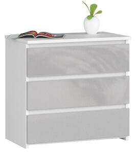 AKORD CL3 Éjjeliszekrény Laminált Fehér/Metál Magasfényű 60 cm