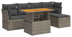 VidaXL Polyrattan Kerti Ülőgarnitúra - 6 részes - Szürke