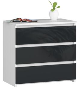AKORD CL3 60 cm Éjjeliszekrény Fehér/Grafit Magasfényű