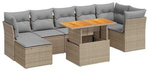 VidaXL Polyrattan Kerti Ülőgarnitúra - 8 részes - Bézs