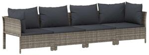 Polyrattan Kerti Ülőgarnitúra - 4 részes - Szürke