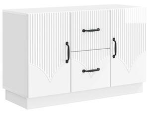Széf fiókkal Magasfényű Fehér 89 x 34,5 x 57 cm Szerelt Fa