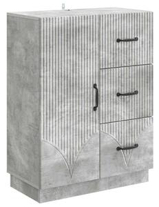 Széf fiókkal Betonszürke 66 x 34,5 x 87 cm Szerelt Fa