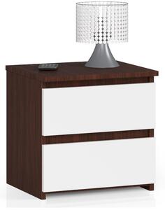 AKORD CLP Éjjeliszekrény Wenge-Fehér 2 Fiókos Laminált