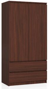 AKORD CLP Kétajtós Ruhásszekrény Laminált Wenge 90cm