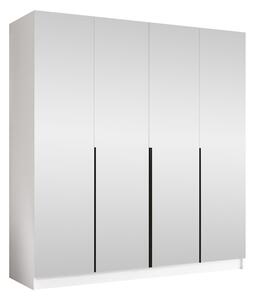Gardróbszekrény Closico Navor III, Laminált forgácslap, 215x200x58cm, Fehér, Fekete