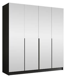 Gardróbszekrény Closico Navor III, Laminált forgácslap, 215x200x58cm, Fekete