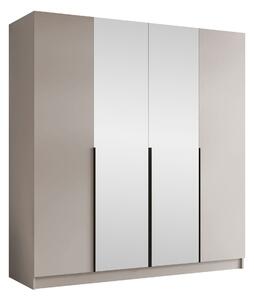 Gardróbszekrény Closico Navor II, Laminált forgácslap, 215x200x58cm, Fekete, Kasmír
