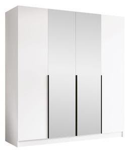 Gardróbszekrény Closico Navor II, Laminált forgácslap, 215x200x58cm, Fehér, Fekete