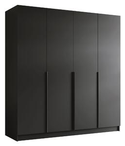 Gardróbszekrény Closico Navor I, Laminált forgácslap, 215x200x58cm, Fekete