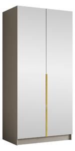 Gardróbszekrény Closico Staton III, Laminált forgácslap, 215x100x58cm, Aranysárga, Kasmír
