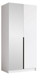 Gardróbszekrény Closico Staton II, Laminált forgácslap, 215x100x58cm, Fehér, Fekete