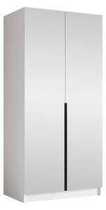Gardróbszekrény Closico Staton III, Laminált forgácslap, 215x100x58cm, Fehér, Fekete
