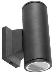 Aigostar B.V. Aigostar - Kültéri fali lámpa 2xGU10/230V fekete IP65 kerek AI0862