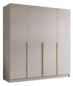 Gardróbszekrény Closico Navor I, Laminált forgácslap, 215x200x58cm, Aranysárga, Kasmír