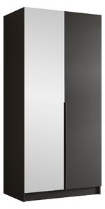 Gardróbszekrény Closico Staton II, Laminált forgácslap, 215x100x58cm, Fekete