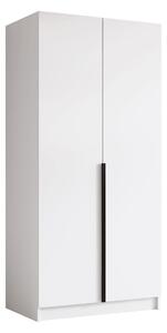 Gardróbszekrény Closico Staton I, Laminált forgácslap, 215x100x58cm, Fehér, Fekete