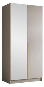 Gardróbszekrény Closico Staton II, Laminált forgácslap, 215x100x58cm, Aranysárga, Kasmír