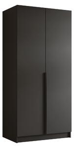 Gardróbszekrény Closico Staton I, Laminált forgácslap, 215x100x58cm, Fekete