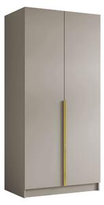 Gardróbszekrény Closico Staton I, Laminált forgácslap, 215x100x58cm, Aranysárga, Kasmír