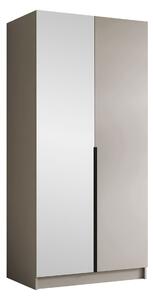 Gardróbszekrény Closico Staton II, Laminált forgácslap, 215x100x58cm, Kasmír, Fekete