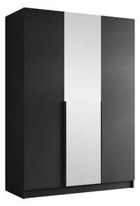 Gardróbszekrény Closico Decoron II, Laminált forgácslap, 215x150x58cm, Fekete