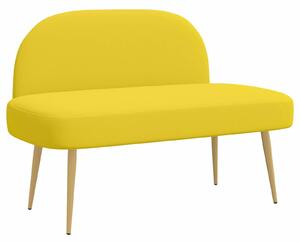 VidaXL Kárpitozott pad háttámlával Halványsárga 110 x 60 x 76 cm