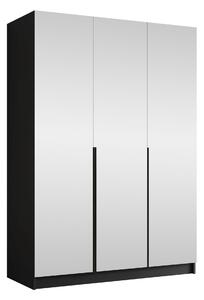 Gardróbszekrény Closico Decoron III, Laminált forgácslap, 215x150x58cm, Fekete