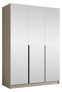 Gardróbszekrény Closico Decoron III, Laminált forgácslap, 215x150x58cm, Fekete, Kasmír