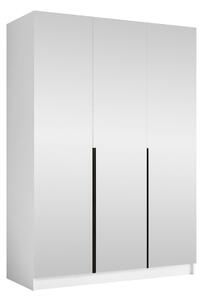 Gardróbszekrény Closico Decoron III, Laminált forgácslap, 215x150x58cm, Fehér, Fekete