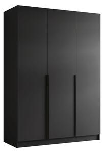 Gardróbszekrény Closico Decoron I, Laminált forgácslap, 215x150x58cm, Fekete