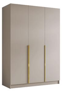 Gardróbszekrény Closico Decoron I, Laminált forgácslap, 215x150x58cm, Aranysárga, Kasmír