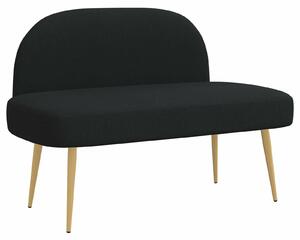 VidaXL Kárpitozott pad háttámlával Fekete 110 x 60 x 76 cm