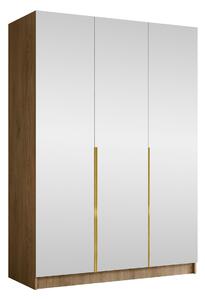 Gardróbszekrény Closico Decoron III, Laminált forgácslap, 215x150x58cm, Aranysárga, Cremona tölgy