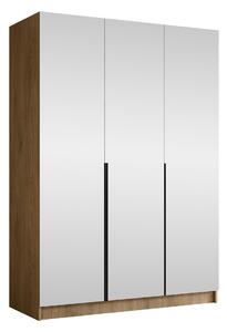 Gardróbszekrény Closico Decoron III, Laminált forgácslap, 215x150x58cm, Fekete, Cremona tölgy
