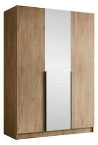 Gardróbszekrény Closico Decoron II, Laminált forgácslap, 215x150x58cm, Fekete, Cremona tölgy
