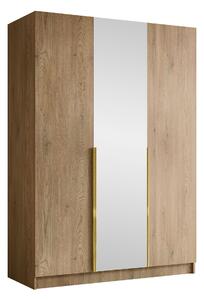 Gardróbszekrény Closico Decoron II, Laminált forgácslap, 215x150x58cm, Aranysárga, Cremona tölgy