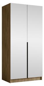 Gardróbszekrény Closico Staton III, Laminált forgácslap, 215x100x58cm, Fekete, Cremona tölgy