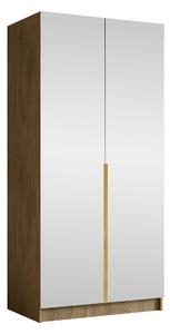 Gardróbszekrény Closico Staton III, Laminált forgácslap, 215x100x58cm, Aranysárga, Cremona tölgy