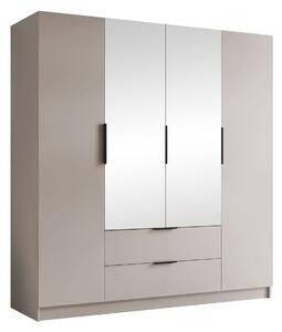 Gardróbszekrény Closico Cadron II, Laminált forgácslap, 216x200x60cm, Kasmír, Fekete