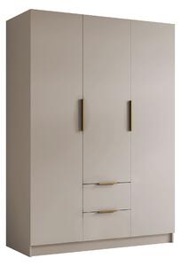 Gardróbszekrény Closico Calvron I, Laminált forgácslap, 216x150x60cm, Aranysárga, Kasmír