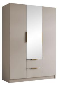 Gardróbszekrény Closico Calvron II, Laminált forgácslap, 216x150x60cm, Aranysárga, Kasmír