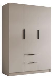 Gardróbszekrény Closico Calvron I, Laminált forgácslap, 216x150x60cm, Kasmír, Fekete