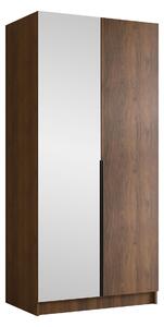 Gardróbszekrény Closico Staton II, Laminált forgácslap, 215x100x58cm, Fekete, Dió