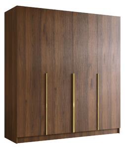 Gardróbszekrény Closico Navor I, Laminált forgácslap, 215x200x58cm, Aranysárga, Dió