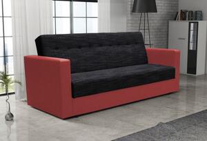 Modern MALIN nyitható kanapé, fekete + piros