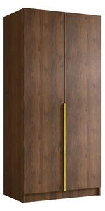 Gardróbszekrény Closico Staton I, Laminált forgácslap, 215x100x58cm, Aranysárga, Dió