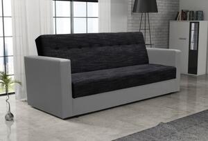 Modern MALIN nyitható kanapé, fekete + szürke ökobőr